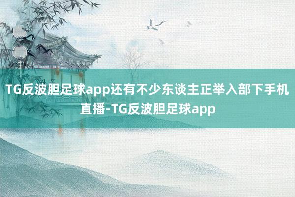 TG反波胆足球app还有不少东谈主正举入部下手机直播-TG反波胆足球app