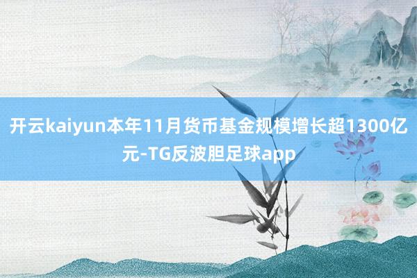 开云kaiyun本年11月货币基金规模增长超1300亿元-TG反波胆足球app