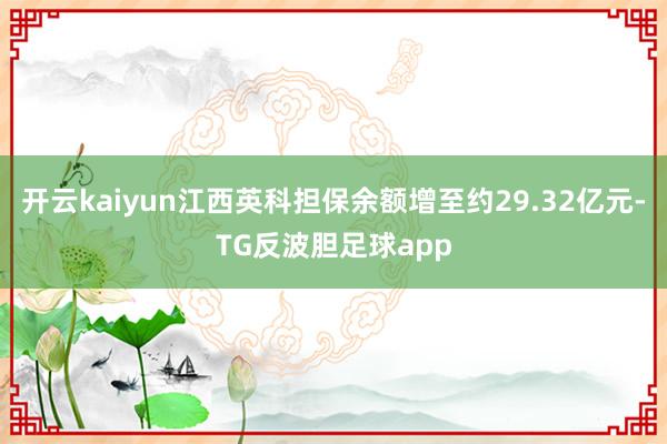 开云kaiyun江西英科担保余额增至约29.32亿元-TG反波胆足球app