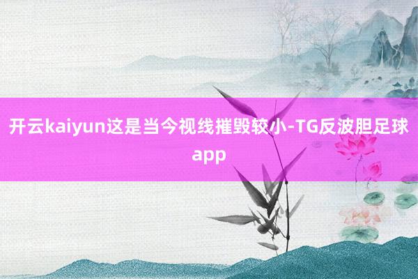 开云kaiyun这是当今视线摧毁较小-TG反波胆足球app