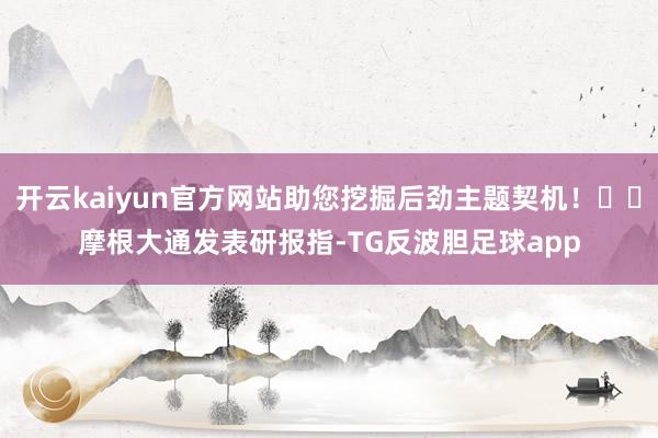 开云kaiyun官方网站助您挖掘后劲主题契机! 摩根大通发表研报指-TG反波胆足球app