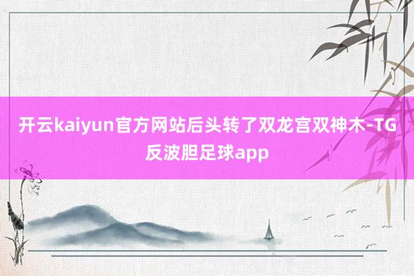 开云kaiyun官方网站后头转了双龙宫双神木-TG反波胆足球app