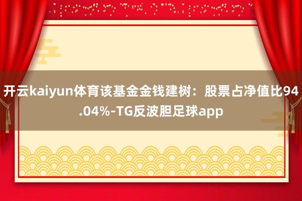 开云kaiyun体育该基金金钱建树：股票占净值比94.04%-TG反波胆足球app