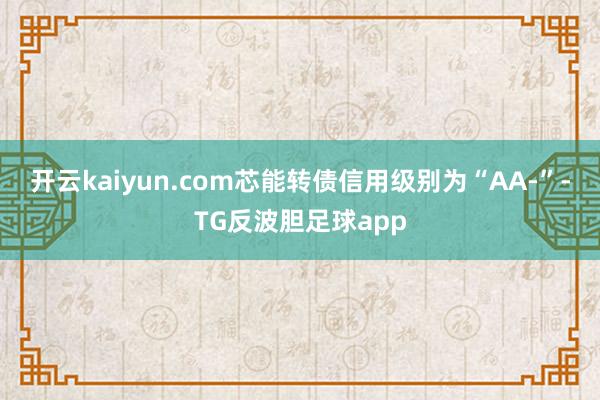 开云kaiyun.com芯能转债信用级别为“AA-”-TG反波胆足球app