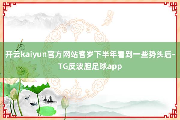 开云kaiyun官方网站客岁下半年看到一些势头后-TG反波胆足球app