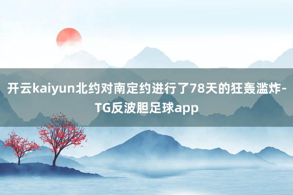 开云kaiyun北约对南定约进行了78天的狂轰滥炸-TG反波胆足球app