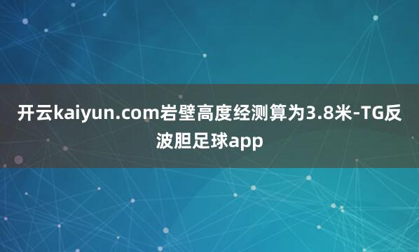 开云kaiyun.com岩壁高度经测算为3.8米-TG反波胆足球app