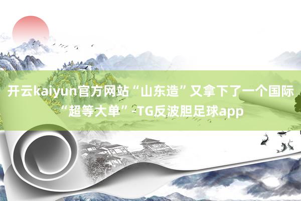 开云kaiyun官方网站“山东造”又拿下了一个国际“超等大单”-TG反波胆足球app