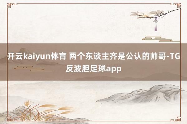 开云kaiyun体育 两个东谈主齐是公认的帅哥-TG反波胆足球app