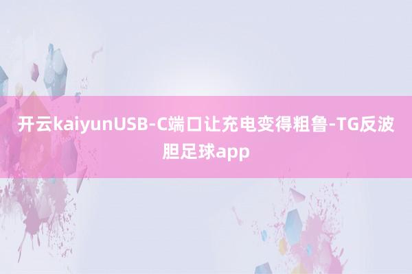 开云kaiyunUSB-C端口让充电变得粗鲁-TG反波胆足球app