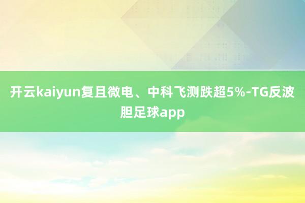 开云kaiyun复且微电、中科飞测跌超5%-TG反波胆足球app