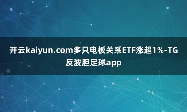 开云kaiyun.com多只电板关系ETF涨超1%-TG反波胆足球app