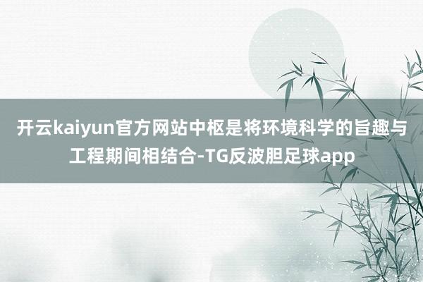 开云kaiyun官方网站中枢是将环境科学的旨趣与工程期间相结合-TG反波胆足球app