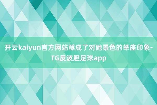 开云kaiyun官方网站酿成了对她景色的举座印象-TG反波胆足球app