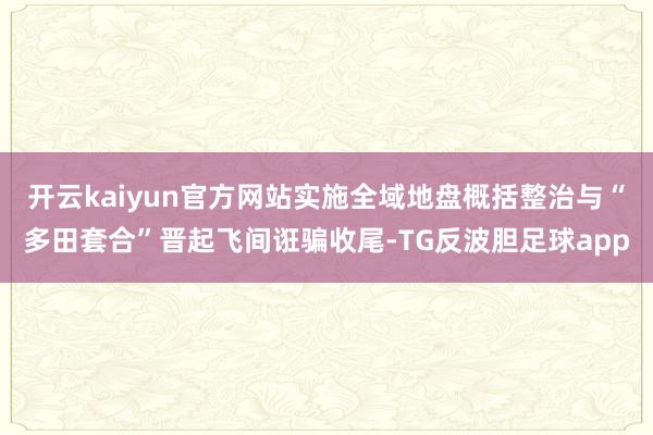 开云kaiyun官方网站实施全域地盘概括整治与“多田套合”晋起飞间诳骗收尾-TG反波胆足球app