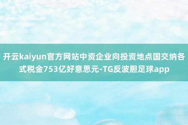 开云kaiyun官方网站中资企业向投资地点国交纳各式税金753亿好意思元-TG反波胆足球app