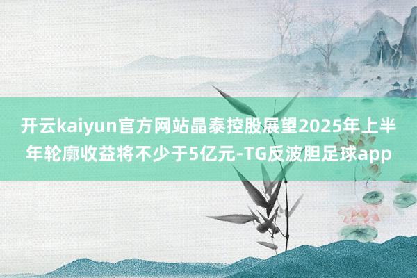 开云kaiyun官方网站晶泰控股展望2025年上半年轮廓收益将不少于5亿元-TG反波胆足球app