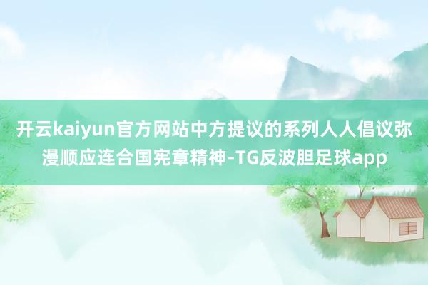 开云kaiyun官方网站中方提议的系列人人倡议弥漫顺应连合国宪章精神-TG反波胆足球app