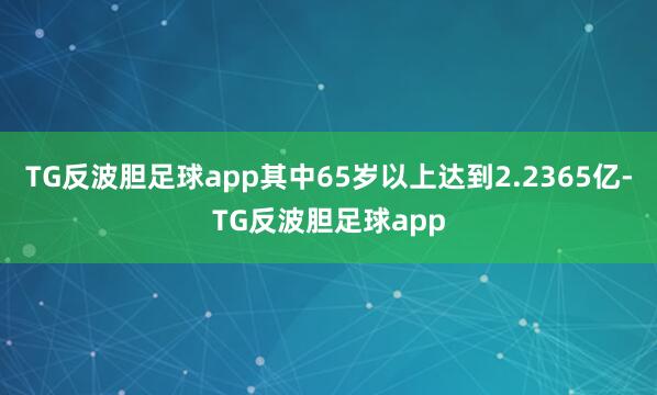 TG反波胆足球app其中65岁以上达到2.2365亿-TG反波胆足球app