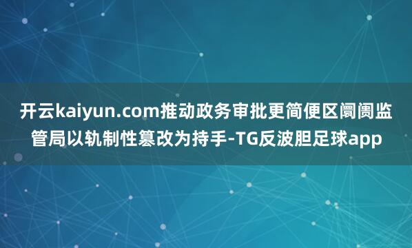 开云kaiyun.com推动政务审批更简便区阛阓监管局以轨制性篡改为持手-TG反波胆足球app