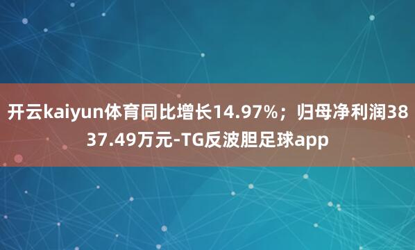 开云kaiyun体育同比增长14.97%；归母净利润3837.49万元-TG反波胆足球app