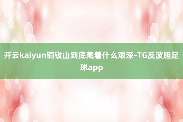 开云kaiyun铜钹山到底藏着什么艰深-TG反波胆足球app