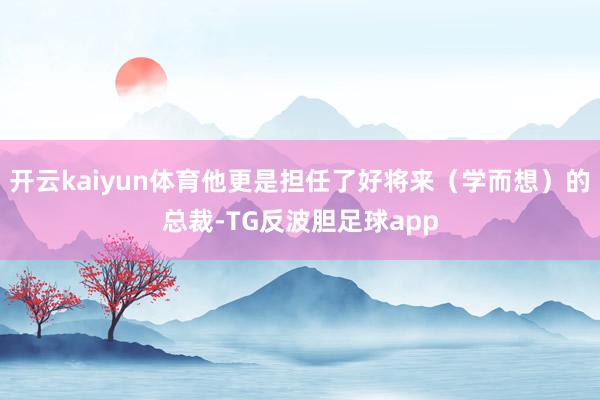 开云kaiyun体育他更是担任了好将来(学而想)的总裁-TG反波胆足球app