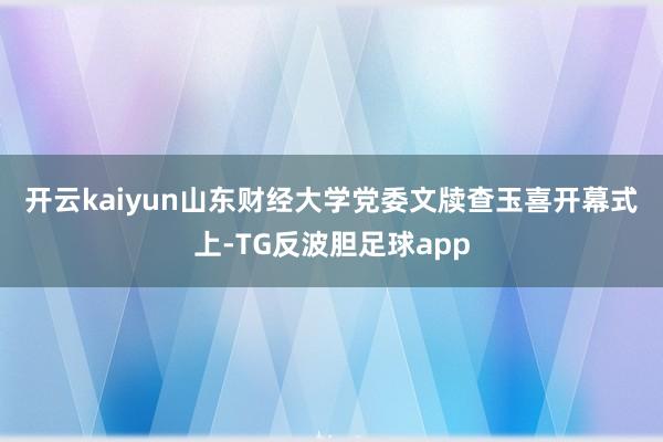 开云kaiyun山东财经大学党委文牍查玉喜　　开幕式上-TG反波胆足球app