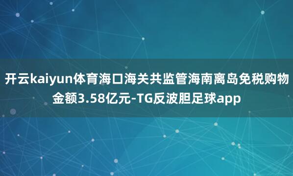 开云kaiyun体育海口海关共监管海南离岛免税购物金额3.58亿元-TG反波胆足球app