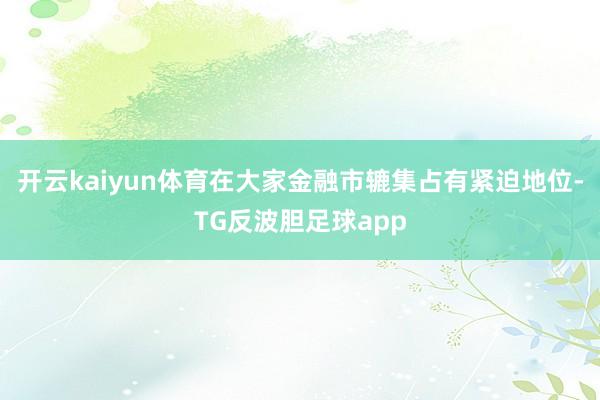 开云kaiyun体育在大家金融市辘集占有紧迫地位-TG反波胆足球app