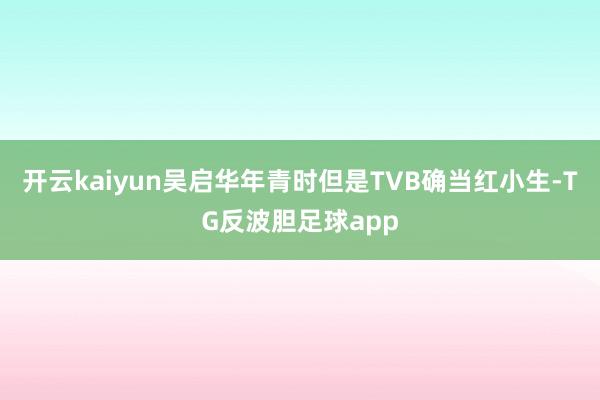 开云kaiyun吴启华年青时但是TVB确当红小生-TG反波胆足球app