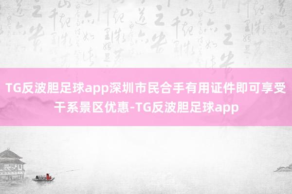 TG反波胆足球app深圳市民合手有用证件即可享受干系景区优惠-TG反波胆足球app